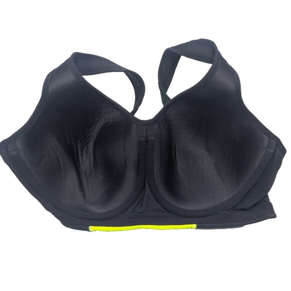 Liv Active Womens Sports Bra Black Yellow Colorblock Molded Underwire 44C - Picture 6 of 9